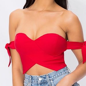 Revolve Beatrice tie Sleeve Corset Top
